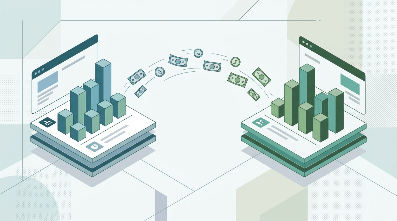 Revenue comparison interface displaying earning potential across platforms